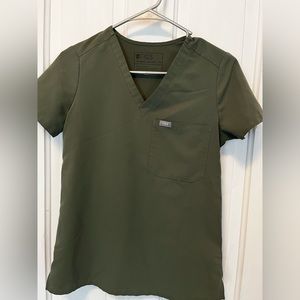 Olive green Figs XXS top